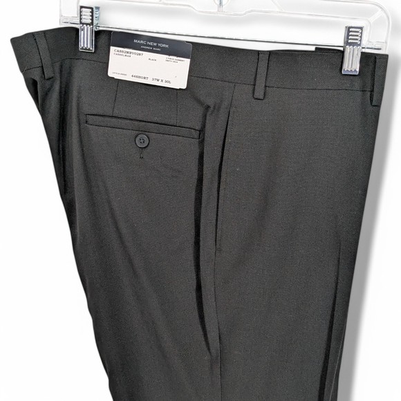 Marc New York Men’s Modern-Fit Black Stretch Suit Dress Pants 37x30 - Picture 1 of 5